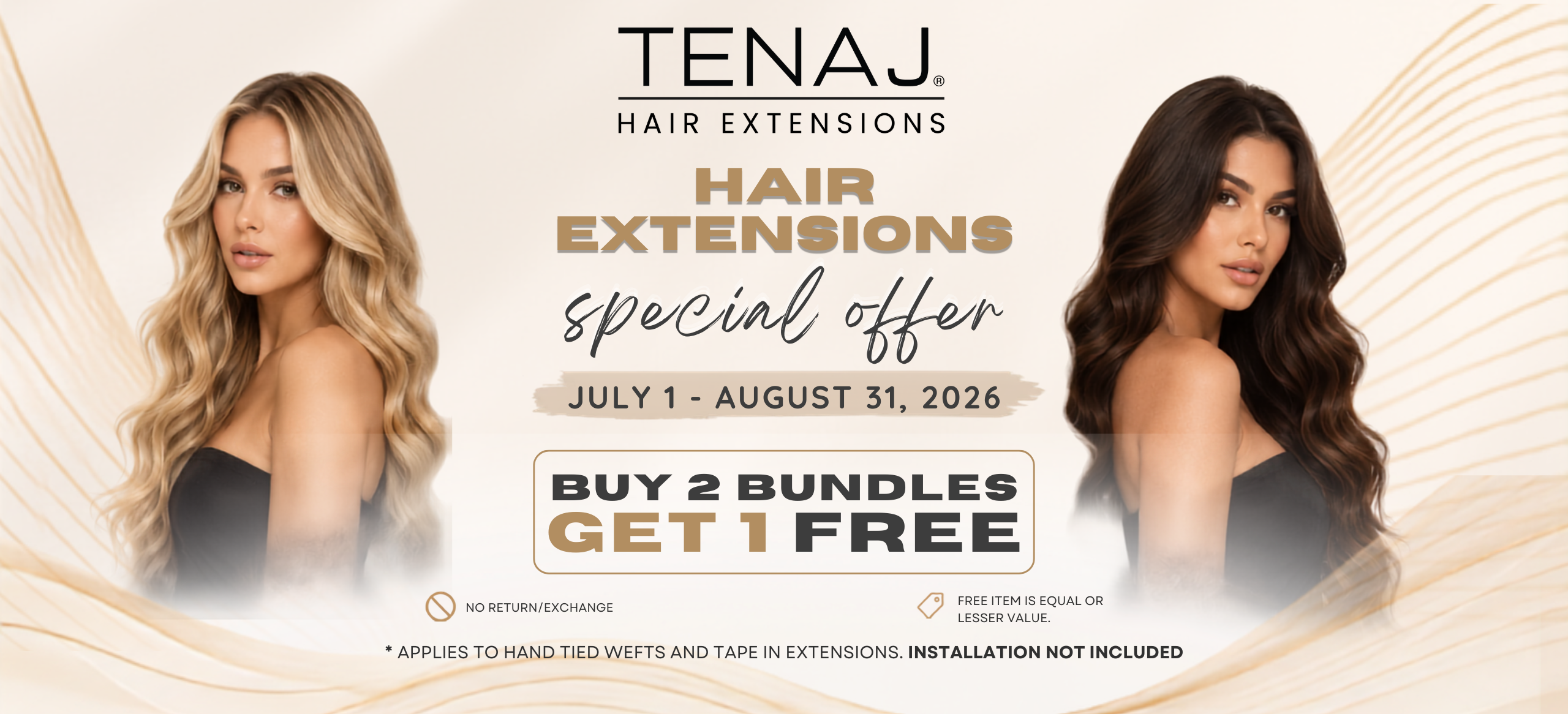 Hair Extensions Special Offer  Buy 2 Get 1 Free TENAJ